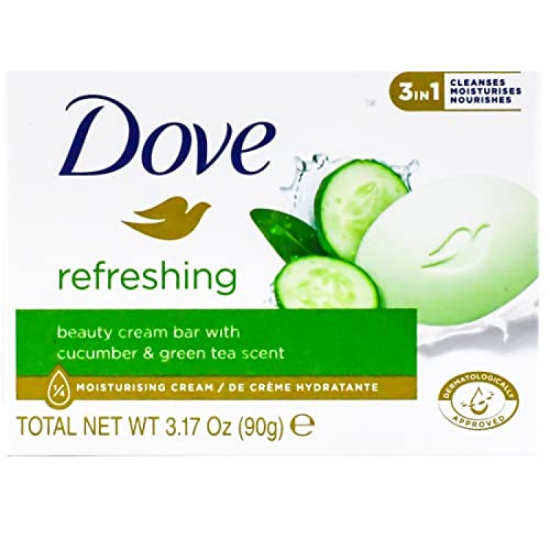 Dove, 뷰티 바 비누 버라이어티 팩 14개, 고 프레시, 시어 버터, 코코넛 밀크, 화이트, 팸퍼링, 복원, 각질 제거 - 90g(7개 향, 각 2개)