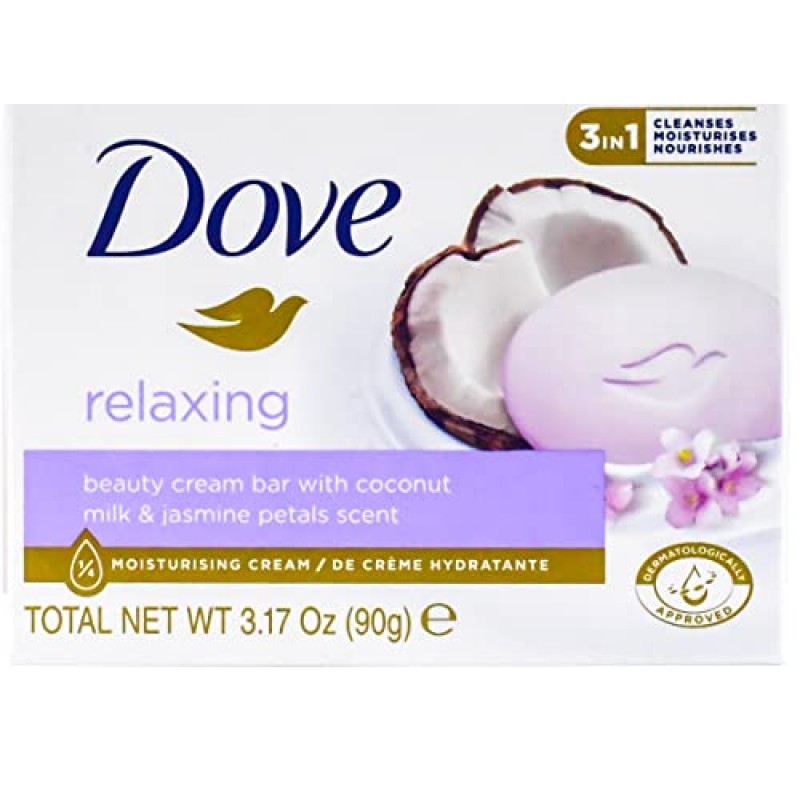 Dove, 뷰티 바 비누 버라이어티 팩 14개, 고 프레시, 시어 버터, 코코넛 밀크, 화이트, 팸퍼링, 복원, 각질 제거 - 90g(7개 향, 각 2개)