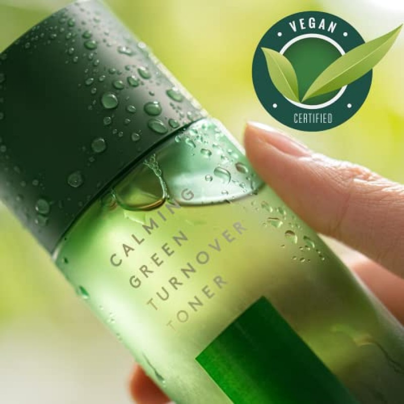 라팔레트 뷰티 카밍 그린 턴오버 토너 6.75fl.oz | 수분공급 W. 녹차추출물 | 천연 Aha, Bha, PHA 성분으로 부드러운 필링 | 한국 스킨케어