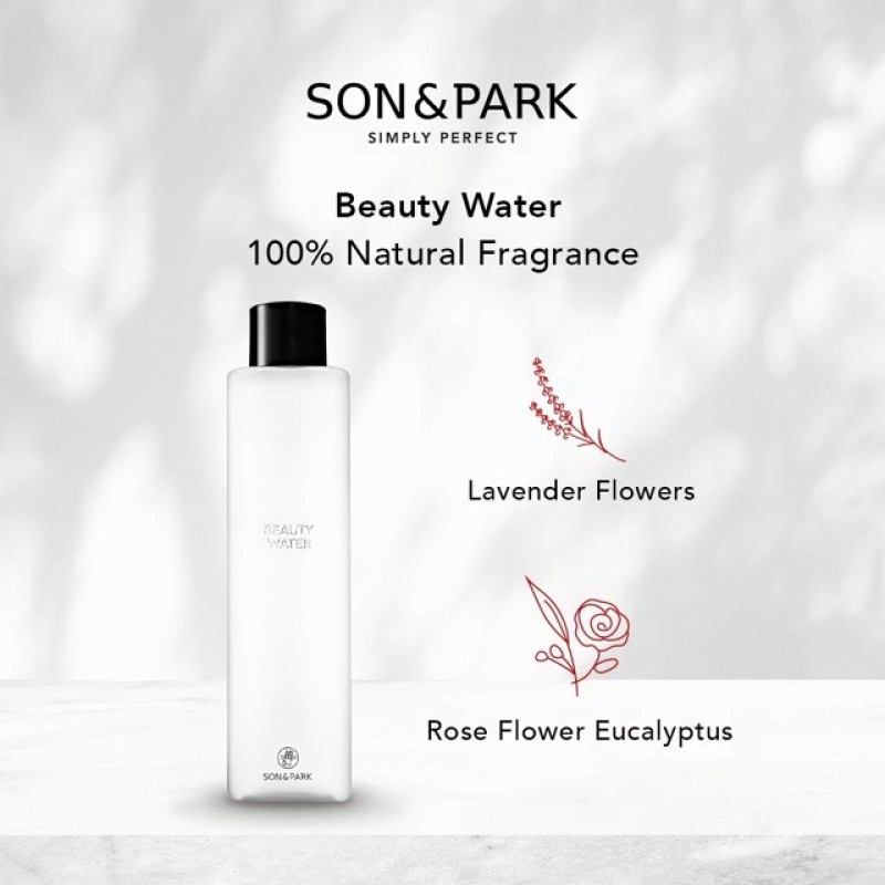 SON&PARK 뷰티 워터 340ml (11.49 fl. oz) | 오일 컨트롤을 위한 다목적 토너 하이드레이팅 엑스폴리에이팅 스킨케어 로즈 워터 위치하젤 라벤더 오일이 함유된 데일리 클렌징 부스터