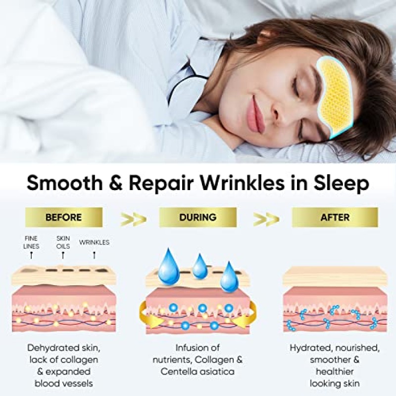 이마 주름 패치, 이마 잔주름 및 주름 완화, 남성 및 여성용 가수분해 콜라겐이 함유된 천연 주름 방지 이마 패치, 10개