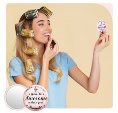 Gulfmew 2.76 인치 36 Pcs 영감을주는 소형 거울 대량 직원 선물 라운드 메이크업 유리 거울 개인 지갑 여성용 포켓 미니 거울 소녀 동료 간호사 친구 (당신은 최고입니다)