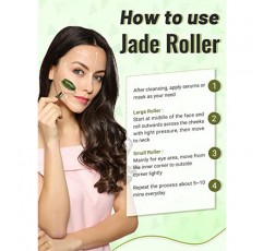 Deciniee Jade Roller 및 Gua Sha 세트 - 안티 에이징 페이스 롤러 마사지기 및 Gua Sha 눈, 목용 페이셜 도구 - 천연 Guasha 페이셜 롤러 스킨 케어 도구 바디 머슬 릴랙싱 주름 완화 - 청록색
