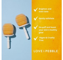 Love & Pebble Beauty Pops - 얼굴 마사지 및 스킨 케어용 아이스 롤러 강황 및 알로에가 함유된 얼굴 세트용 아이스 마스크 | Shark Tank와 Tik Tok에서 볼 수 있는 Ice Face Roller와 Gua Sha의 Cryo 피부 효능