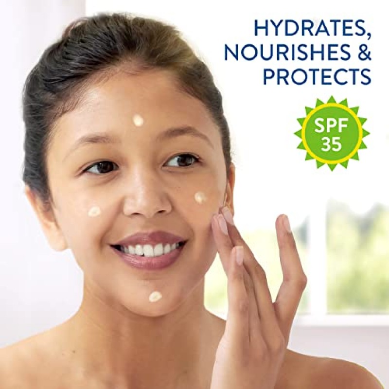 세타필 페이스 모이스처라이저, SPF 35 함유 데일리 오일 프리 페이셜 모이스처라이저, 건성 또는 지성 복합성 민감성 피부용, 무향 페이스 로션