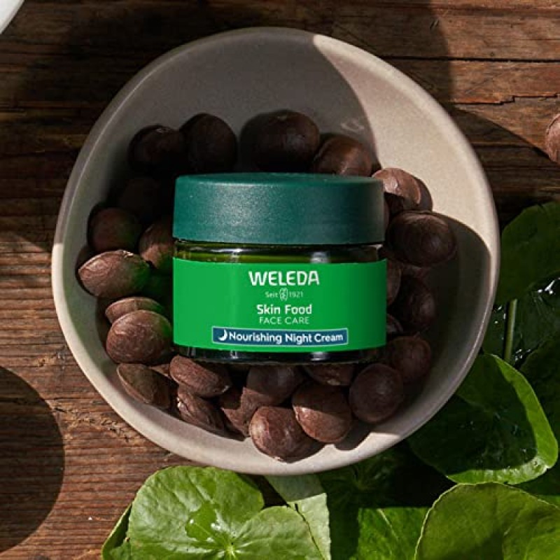 Weleda 스킨 푸드 페이스 케어 너리싱 나이트 크림, 1.3액량 온스, 사차인치 오일, 시카 및 스쿠알란이 함유된 식물 리치 모이스처라이저