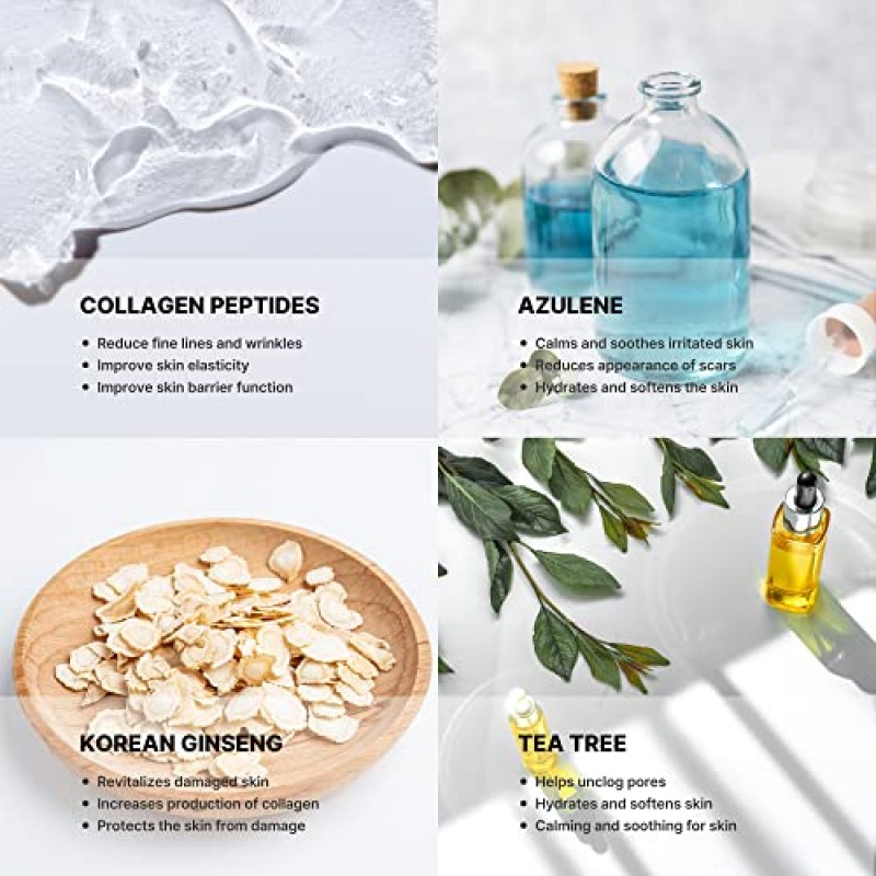 GODESAN 하이드로겔 페이스 마스크 팩 10pcs - 풍부한 콜라겐, 깊은 보습, 티트리, 모든피부용, 히알루로닉