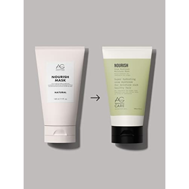 AG Care 너리쉬 눈 버섯 헤어 마스크(아보카도 오일 포함) - 건조하고 손상된 모발을 위한 딥 컨디셔너, 5 Fl Oz 병