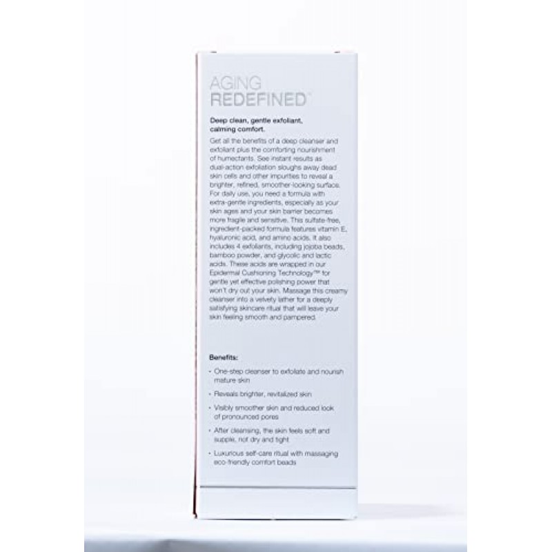 SeroVital Beauty™ ComfortBead™ 클렌저, 여성용 페이스 스크럽, 성숙한 피부를 위한 순한 엑스폴리에이팅 포밍 페이스 클렌저, 여성을 위한 각질 제거제, 세안 및 스킨 케어, 페이셜 스킨 케어 제품