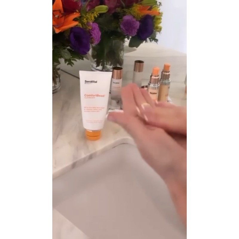 SeroVital Beauty™ ComfortBead™ 클렌저, 여성용 페이스 스크럽, 성숙한 피부를 위한 순한 엑스폴리에이팅 포밍 페이스 클렌저, 여성을 위한 각질 제거제, 세안 및 스킨 케어, 페이셜 스킨 케어 제품