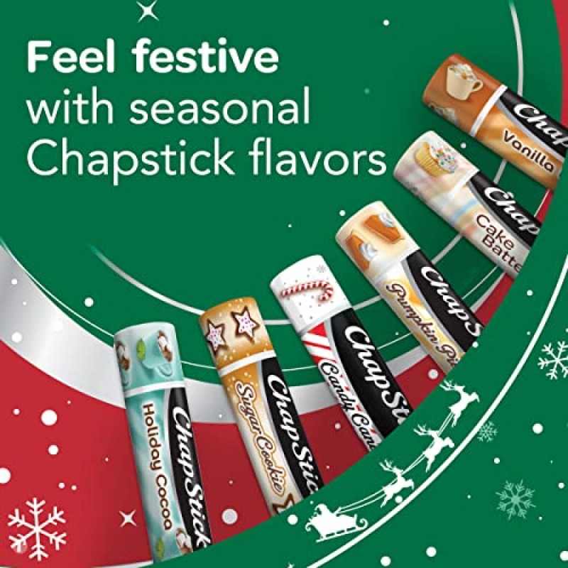 ChapStick 12 Days Holiday Advent Calendar 립밤 선물 세트, 립 케어 - 12팩