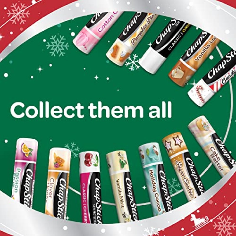 ChapStick 12 Days Holiday Advent Calendar 립밤 선물 세트, 립 케어 - 12팩