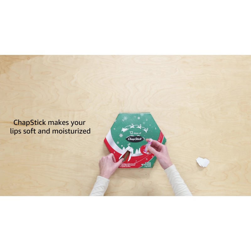 ChapStick 12 Days Holiday Advent Calendar 립밤 선물 세트, 립 케어 - 12팩