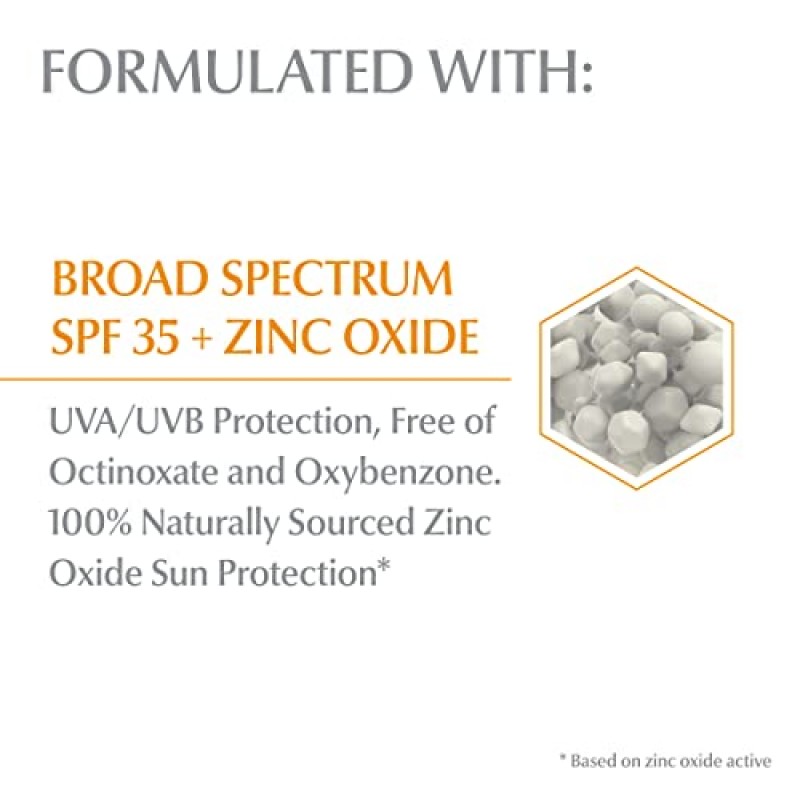 Eucerin Sun Tinted 미네랄 페이스 선스크린 로션 SPF 35, 민감성 피부를 위한 순한 산화아연 보호 기능을 갖춘 논코메도제닉 미네랄 선스크린, 1.7 Fl Oz 병
