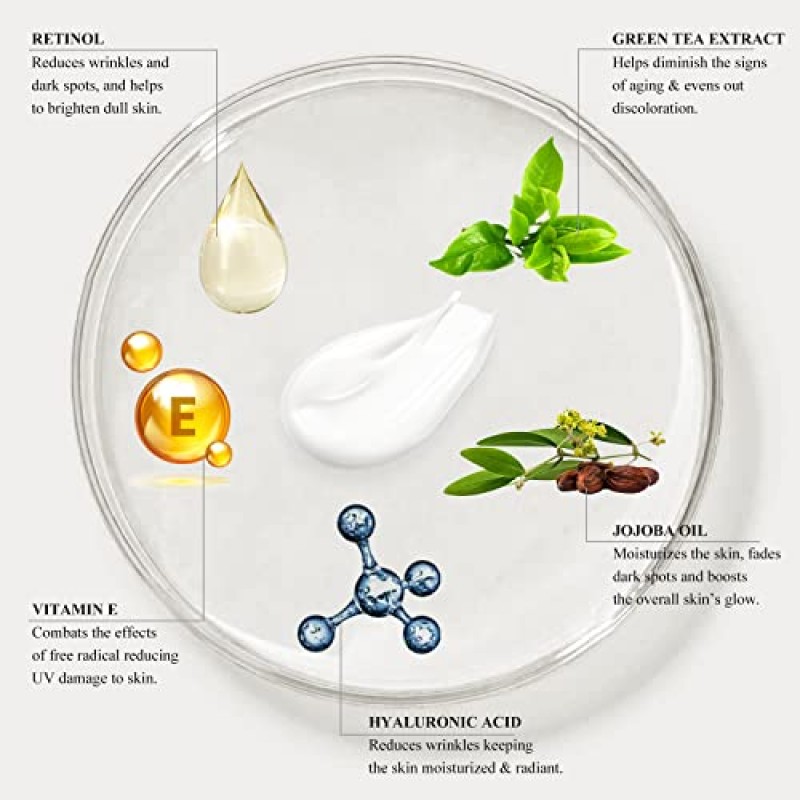 Kleem Organics 콜라겐, 히알루론산 및 펩타이드가 함유된 안티 에이징 넥 퍼밍 크림 - 주름, 목 라인, 검버섯 및 처진 피부를 줄이기 위한 여성 및 남성용 퍼밍 넥 크림 - 1.7온스
