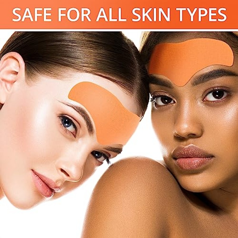 Nuluxglovite 이마 주름 패치, 가수분해 콜라겐 함유 주름 방지 패치, 이마 및 눈 사이 주름 완화 패치 7팩, 천연 성분 주름 완화제