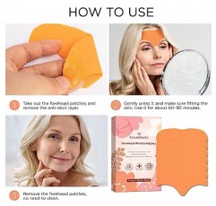 Nuluxglovite 이마 주름 패치, 가수분해 콜라겐 함유 주름 방지 패치, 이마 및 눈 사이 주름 완화 패치 7팩, 천연 성분 주름 완화제