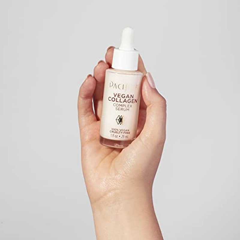 Pacifica Beauty 비건 콜라겐 복합 세럼, 히알루론산, 노화 및 건성 피부를 위한 수분 공급 및 보습, 100% 비건 및 동물 실험 없음, 황산염, 실리콘 + 파라벤 없음