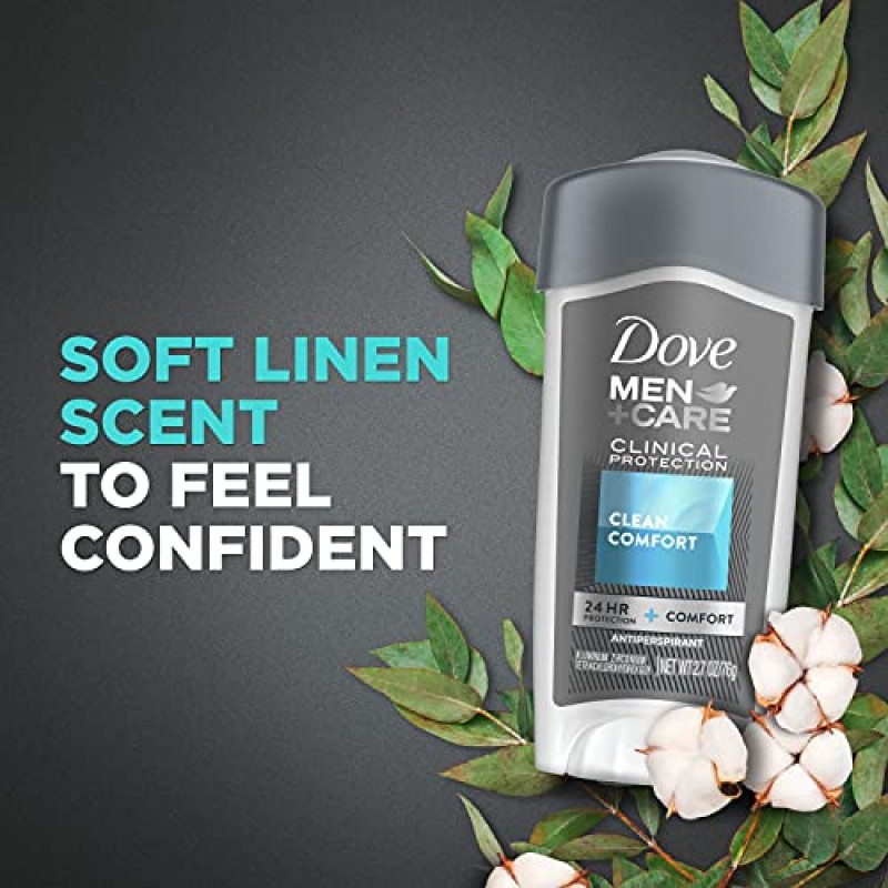 Dove Men+케어 헤어 + 피부 관리 요법 남성용 개인 관리 Clean Comfort + Fresh & Clean 바디 워시, 2-in-1 샴푸 및 컨디셔너, 발한 억제제 임상 데오도란트