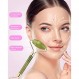 얼굴용 비취 롤러, 비취 롤러 및 Gua Sha 세트, EUASOO 100% 실제 자연 미용 얼굴 눈용 비취 얼굴 롤러 마사지 도구 목 몸 – 노화 방지 뷰티 트리트먼트