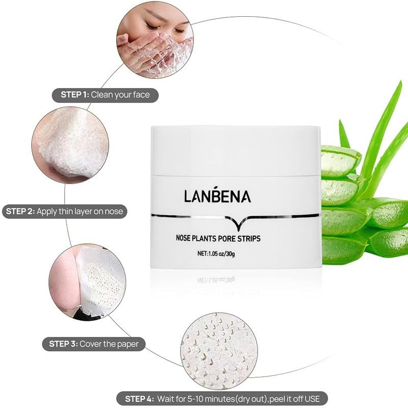 LANBENA 블랙헤드 리무버 필오프 마스크(얼굴 및 코용) - 1.05oz. 블랙 헤드 얼굴 블랙 헤드 제거제 스트립을 제거합니다.