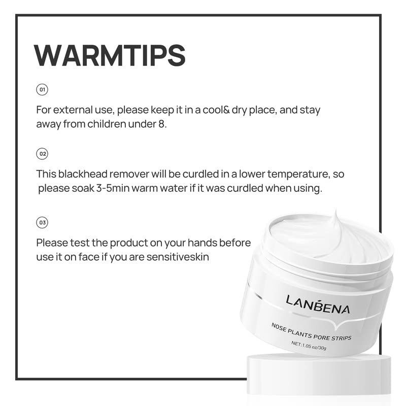 LANBENA 블랙헤드 리무버 필오프 마스크(얼굴 및 코용) - 1.05oz. 블랙 헤드 얼굴 블랙 헤드 제거제 스트립을 제거합니다.