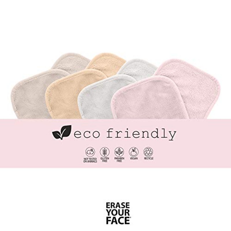얼굴 지우기 얼굴 재사용 가능한 메이크업 제거용 천(친절한 포장 포함) Danielle Enterprises 4팩 D50007, ECO, 1개