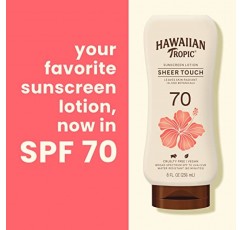 하와이안 트로픽 쉬어 터치 선스크린 로션 | 높음, 옥시벤존 프리, 보습, 모이스처라이저, SPF 70, 8oz.