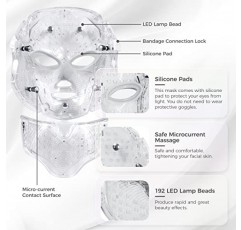 LOUDYKACA Led 페이스 마스크 라이트 테라피 7 색 Led 라이트 테라피 페이셜 마스크 얼굴 여드름 감소 스킨 케어 마스크를위한 블루 레드 라이트 테라피