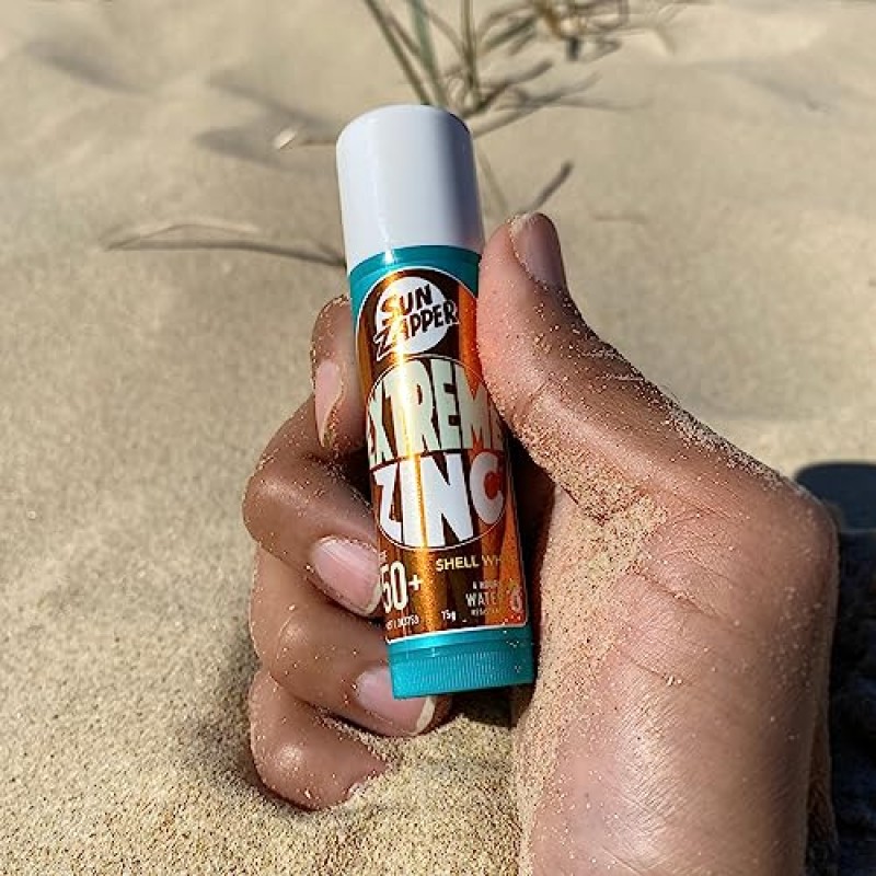 Sun Zapper (쉘 화이트) 익스트림 징크 스틱 - 화이트 컬러 미네랄 자외선 차단제 스틱 SPF50+ UVA/UVB+ 탁월한 자외선 차단 자외선 차단제, 선크림 Made in Australia