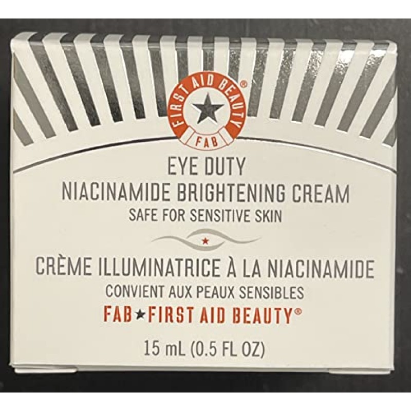 First Aid Beauty Eye Duty 나이아신아마이드 브라이트닝 크림, 다크서클과 붓기를 위한 일루미네이팅 아이 크림, 0.5oz.
