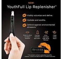 Revision Skincare Youth젊은 입술을 위한 완벽한 솔루션인 히알루론산이 함유된 풀 립 리플레니셔, 눈에 띄게 볼륨을 부여하고 정의하며 수분을 공급하고 진정시킵니다, 0.33온스