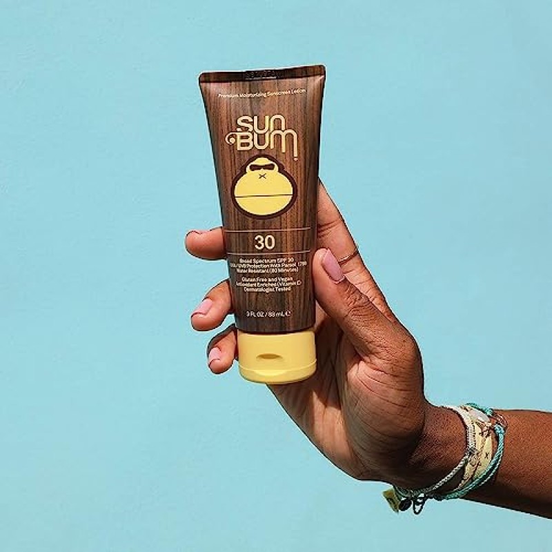 썬범 오리지널 SPF 30 선스크린 로션 | 비건 및 하와이 104 암초법 준수(옥티녹세이트 및 옥시벤존 무함유) 광범위한 스펙트럼 보습 UVA/UVB 비타민 E 함유 자외선 차단제 | 3온스(2팩)