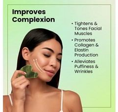 Lindo Jade Gua Sha Duo - 페이셜 GuaSha 컨투어 마사지 도구, 100% 천연 옥석, 고급 뷰티 페이스 도구, 리프팅, 스컬프팅 및 컨투어링 페이스 및 바디, 노화 방지 스킨케어, 2팩