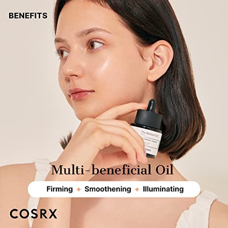 COSRX 레티놀 0.5 오일, 얼굴용 0.5% 레티노이드 트리트먼트가 함유된 안티에이징 세럼, 주름, 잔주름 및 노화 징후 감소, 낮과 밤을 위한 순한 스킨케어, 동물 실험을 거치지 않음, 한국 스킨케어