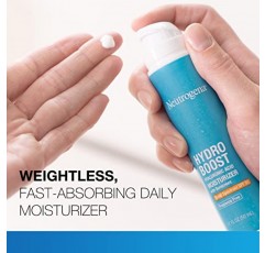 넓은 스펙트럼 SPF 50 자외선 차단제를 함유한 뉴트로지나 하이드로 부스트 히알루론산 페이셜 모이스처라이저, 건성 피부에 수분을 공급하고 진정시키는 데일리 워터 젤 페이스 모이스처라이저, 무향, 1.7 fl. 온스