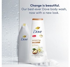 Dove 바디 워시 팸퍼링 시어 버터 & 바닐라 4개, 재생되고 건강해 보이는 피부를 위한 부드러운 피부 클렌저, 24시간 재생 마이크로 모이스처 20온스