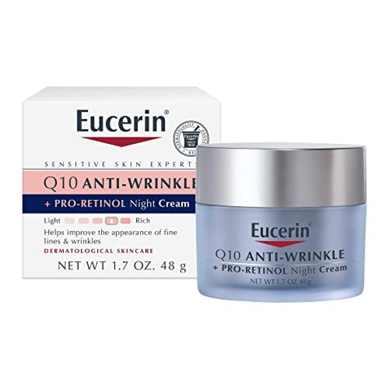 Eucerin Q10 안티 링클 페이스 크림 번들, 페이스용 데이 크림 및 나이트 크림, 1.7온스(2팩)