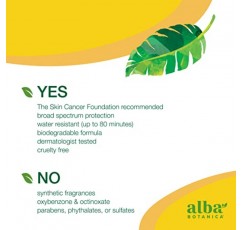 Alba Botanica 얼굴 및 몸용 자외선 차단제, 하와이 알로에 베라 자외선 차단제 로션, 광범위한 스펙트럼 SPF 15 자외선 차단제, 방수 및 생분해성, 3 fl. 온스 병