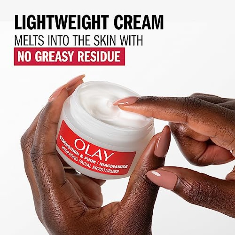 Olay Strong & Firm 나이아신아미드 페이스 모이스처라이저, 99% 순수 나이아신아미드 함유, 수분 공급 및 피부 세포 재생을 위한 리뉴얼 페이스 크림, 재활용 가능한 에코 용기 포장