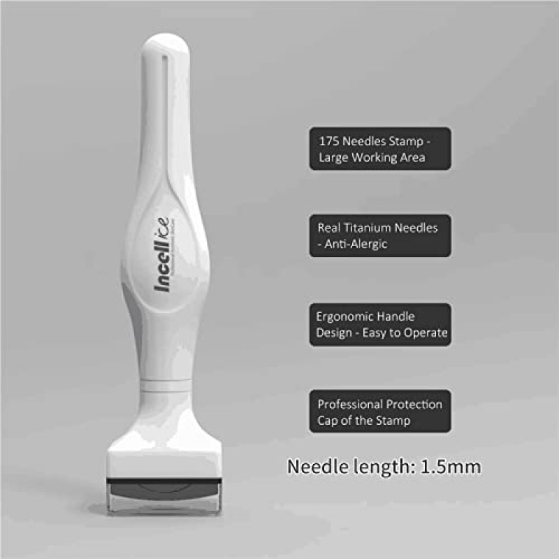 Microneedle Derma Stamp 전문 티타늄 Microneedling 페이셜 스탬프, 바디 스킨 케어 가정용 175 바늘 Derma Pen