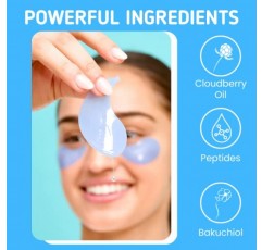 Patchology 아이스 쿨링 언더 아이 마스크 패치에는 펩타이드, 클라우드베리 오일, 바쿠치올이 함유되어 있습니다. 쿨 아이 젤은 피부를 탄탄하게 하고 진정시키며, 잔주름과 눈 밑 지방을 줄여줍니다 - 패치로지 제공 - 5쌍