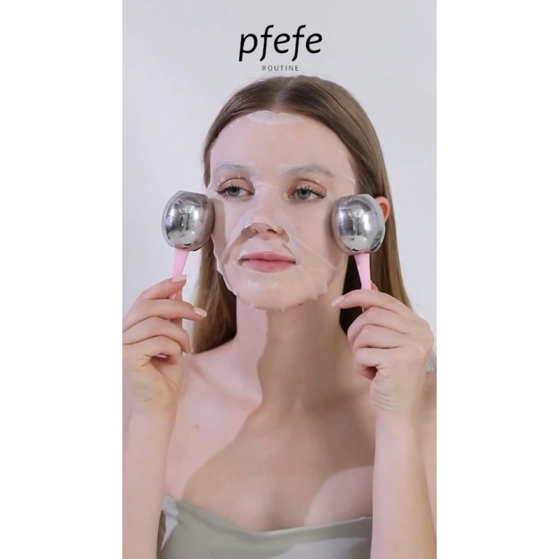 Pfefe 아이스 글로브 얼굴 피부 관리 여성용 얼굴 및 눈용 동결 도구, 여성용 여성용 냉동 스틱 롤러, 보관 케이스가 있는 냉각 스파 글로브