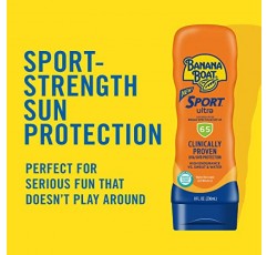 바나나 보트 스포츠 울트라 SPF 65 자외선 차단제 로션, 8온스 | 바나나 보트 선스크린 SPF 65 로션, 옥시벤존 프리 선스크린, 바나나 보트 로션 선스크린, 고 SPF 선스크린 SPF 65, 8온스