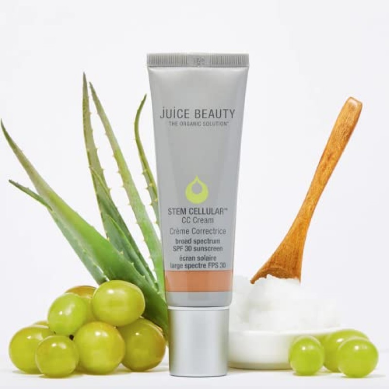 Juice Beauty SPF 30 함유 STEM CELLULAR CC 크림 - 해변 빛, 자연스러운 커버력, 자외선 차단, 노화 방지, 피부 완벽 포뮬러 함유 아연 SPF 30 자외선 차단제 - 1.7 fl oz