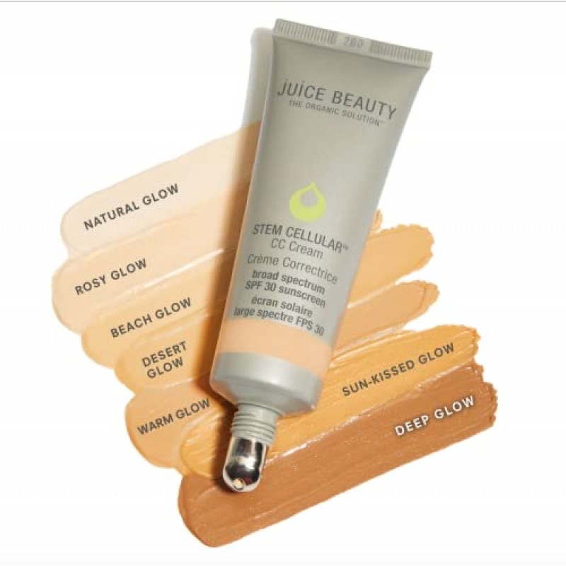 Juice Beauty SPF 30 함유 STEM CELLULAR CC 크림 - 해변 빛, 자연스러운 커버력, 자외선 차단, 노화 방지, 피부 완벽 포뮬러 함유 아연 SPF 30 자외선 차단제 - 1.7 fl oz