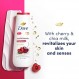 Dove 바디워시 리바이탈리잔테 체리 & 치아 밀크 4개, 재생되고 건강해 보이는 피부를 위한 부드러운 피부 클렌저, 24시간 재생 마이크로모이스처 20온스
