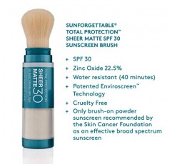 Colorescience 토탈 프로텍션 쉬어 매트 SPF 30 지성 및 여드름성 피부용 선스크린 브러쉬, 무향 0.15온스, 파우더