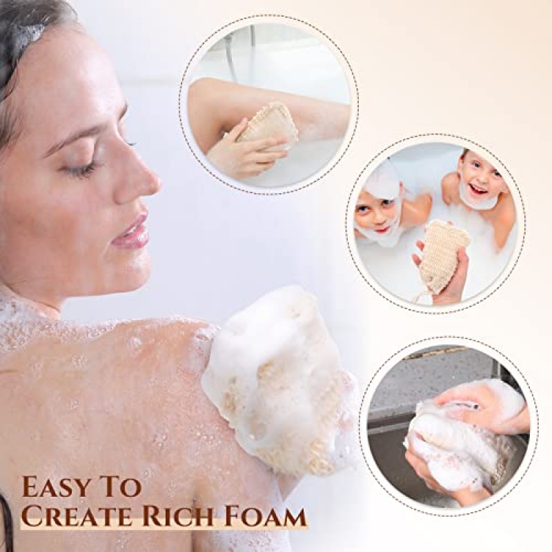 Rtteri 200 Pcs 비누 엑스 폴리 에이 팅 백, 천연 사이 잘삼 비누 파우치, 비누 보호기 바디 샤워 바 비누 파우치 샴푸 비누 가방 거품 및 건조를위한 졸라 매는 끈이있는 메쉬 바디 비누 네트