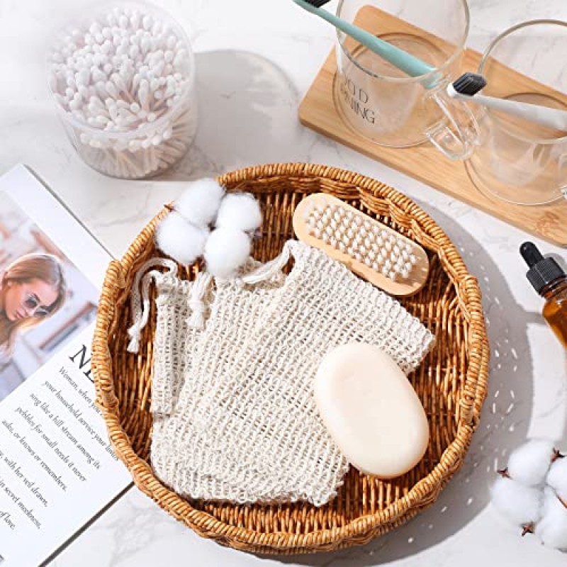 Rtteri 200 Pcs 비누 엑스 폴리 에이 팅 백, 천연 사이 잘삼 비누 파우치, 비누 보호기 바디 샤워 바 비누 파우치 샴푸 비누 가방 거품 및 건조를위한 졸라 매는 끈이있는 메쉬 바디 비누 네트